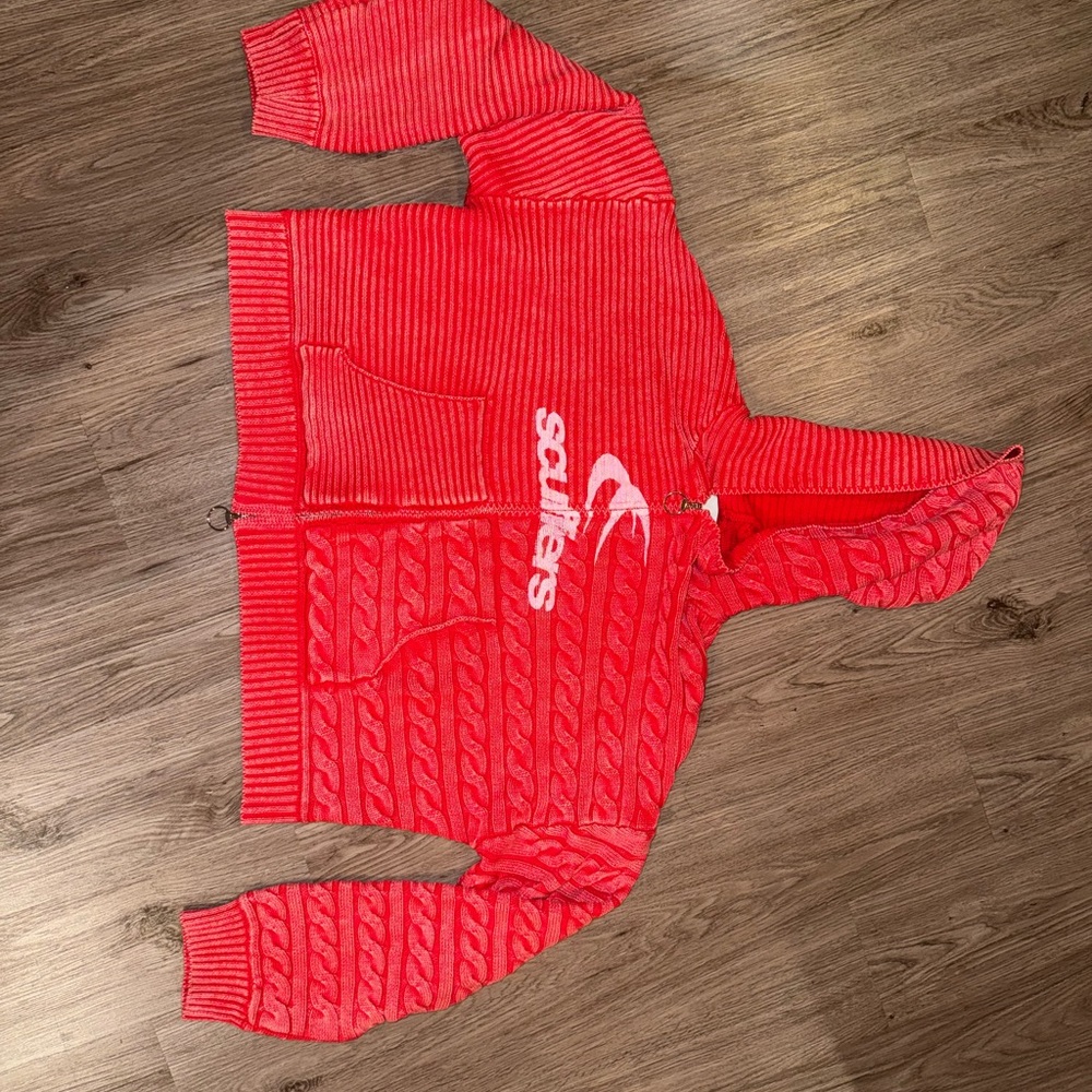 Scuffers Red Hooded Jacket with Logo